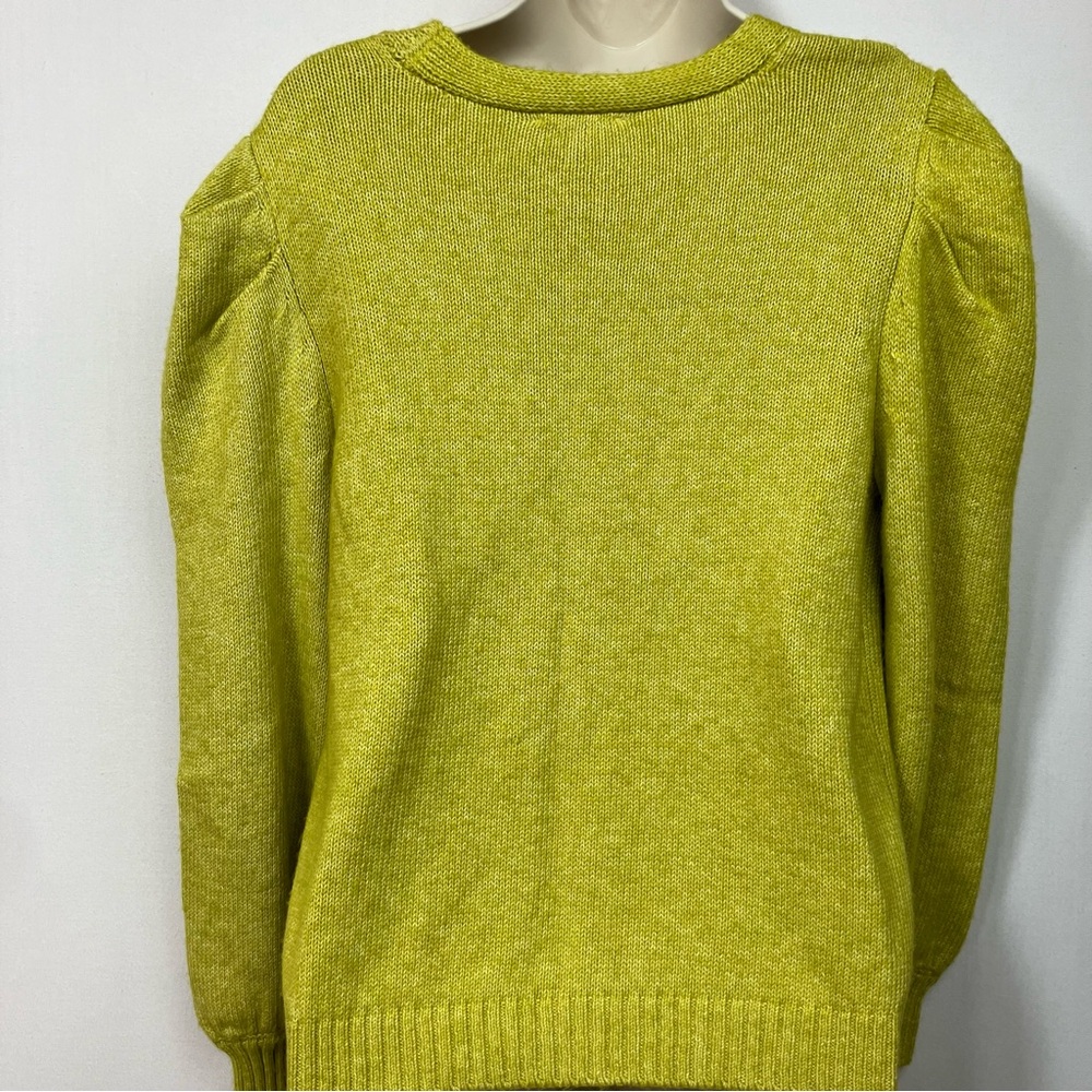 💛💚Chartreuse V-Neck Button Cardigan Small - temporary free Shipping - Picture 6 of 9